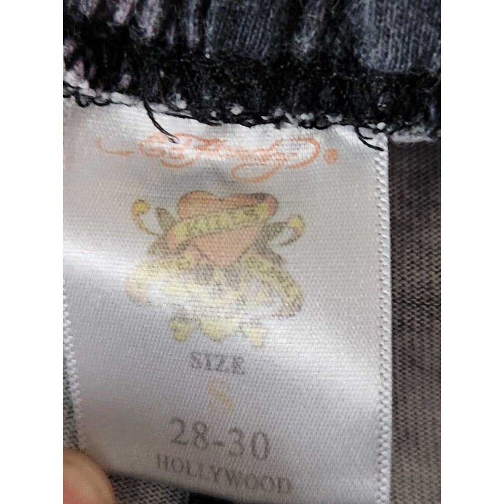 Vintage Y2K Ed Hardy Distressed Tie Dye Tattoo Printed Pajama Pants Sz Small - Picture 4 of 8